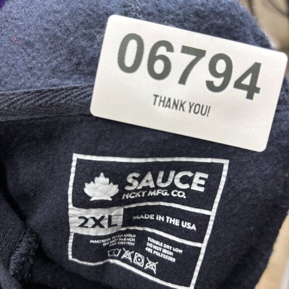 Sauce Hockey Adam Johnson Hoodie Mens XXL Blue Sweatshirt - Picture 8 of 8